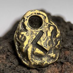 KENAZ - Rune Pendant, zinc ant.brass