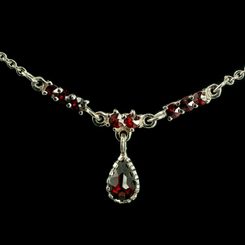 OSSIAN, garnet, Czech jewel, necklace