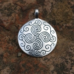 BRONZE AGE SUN II, silver pendant