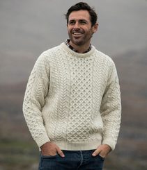 Traditional Aran Sweater Ireland White