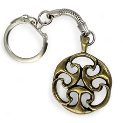 Celtic talisman of life, zinc keychain old brass
