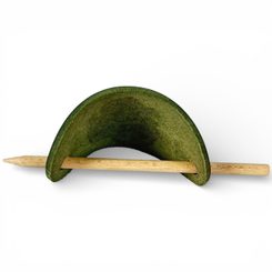 PLATAN leather Hair Clip, brown
