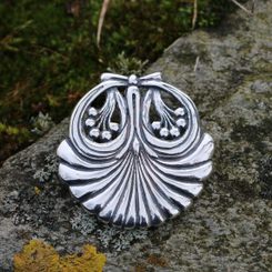 SHELL, Prague Art Nouveau, silver pendant