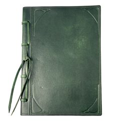 Customized leather notebook, unlined, green