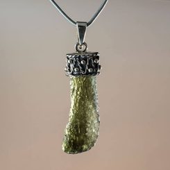 ERIS, Czech Moldavite Sterling Silver Pendant