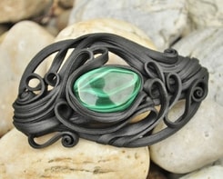 MALACHITE hair clasp