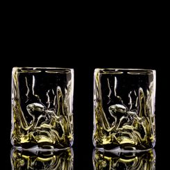 WHISKEY GLASS SET, 2 glasses, green forrest