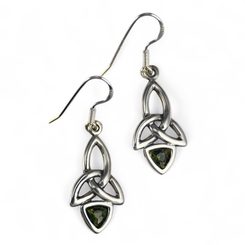 KIRA, earrings, moldavite and silver