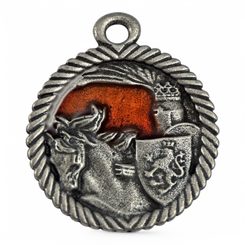 King of Iron and Gold - Premysl Otakar II, pendant, zinc, enamel
