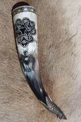 CROW, Gnezdovo, engraved Viking horn - 0.4 L Shetland