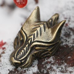 WARG Norse Wolf Viking Pendant, zinc antique brass