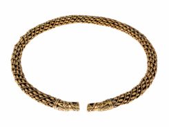 Viking dragon head torc, Gotland, bronze