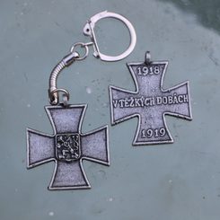 Kreuz In schwierigen Zeiten, Tschechoslowakei, 1918-1919, Reproduktion Schlüsselbund