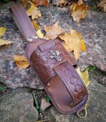 SCOTTISH THISTLE, Leather Beer Holster Koozie