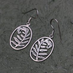 FERN, silver earrings