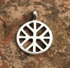 SUN CROSS with SACRED TREE, silver pendant