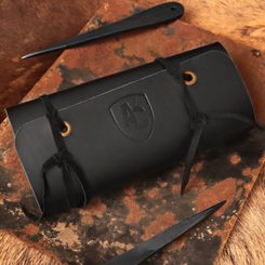 Leather Case for Throwing Knives, black