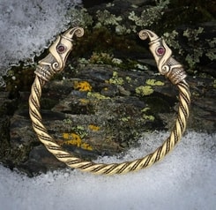 Huginn and Muninn, Viking Bracelet, brass