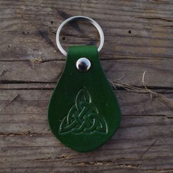 Keychain - Triquetra, leather