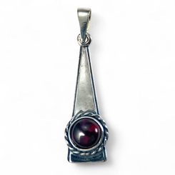 TRIANGLE - Granat, Anhänger, silber
