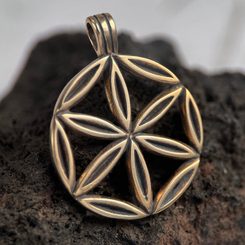 COG WHEEL, bronze pendant
