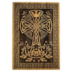 Keltisches Kreuz, Wandbild aus Holz 21x30cm