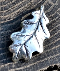 Feuille de chêne, pendentif, argent 925