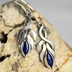 COLLEEN - boucles d'oreilles, lapis-lazuli, argent