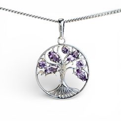Tree of Life, amethyst, pendant, silver 925/1000