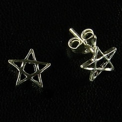 Silber Ohrstecker Pentagramm