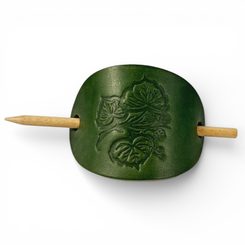 Tilleul, pince à cheveux en cuir