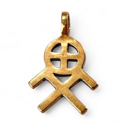 SUN AND HEAVENLY HORSES SYMBOL, bronze pendant