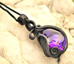 CELTIC GLASS BEAD, yellow with eyelets, replica