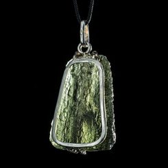 ICARIS - Moldavite, sterling silver pendant
