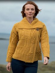 NIAMH ladies sweater, merino Aran Woollen Mills Ireland