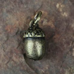 ACORN, oak pendant, zinc, antique brass