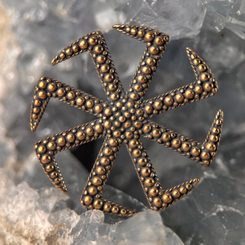 SILVER KOLOVRAT, SLAVIC SUN WHEEL PENDANT, Ag 925