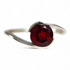 KYANE, silver earrings, garnet, Ag 925/1000