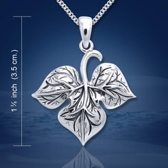 LEAF IN THE WIND, silver pendant, Ag 925