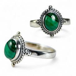 VIRIDIA, bague, malachite argent 925/1000
