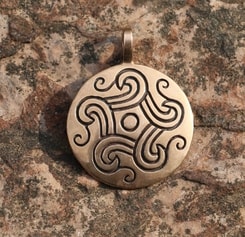 BRONZE AGE SUN, bronze pendant