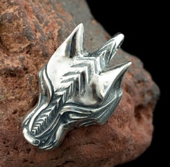 WARG, norse wolf, viking pendant, sterling silver