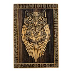 Owl, wooden wall picture 21x30cm