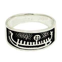 VIKING SHIP, Silver Ring