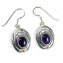 FOREST WELL, boucles d'oreilles en argent avec améthyste