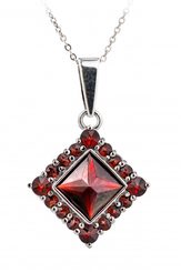 PYRAMIS, pendant, garnet, silver 925/1000