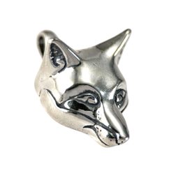 Celtic Fox, head, pendant, sterling silver