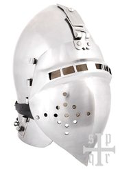 German Visored Bascinet, Medieval Helmet, ca. 1370, 2 mm Steel