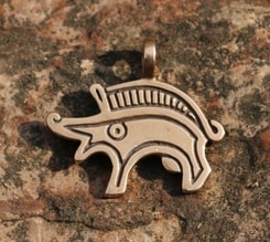 BOAR, bronze pendant