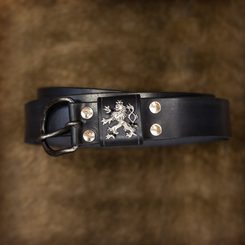 LORIC, luxury leather belt with silver buckle